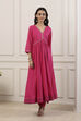 Pink Cotton Anarkali Suit Set image number 6