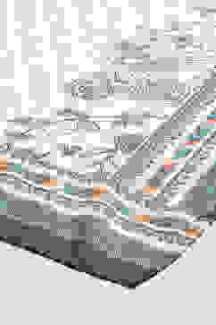 Indigo Cotton Anarkali Kurta Churidar Suit Set image number 3