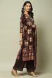 Choco Brown Viscose Straight Kurta Palazzo Suit Set image number 5