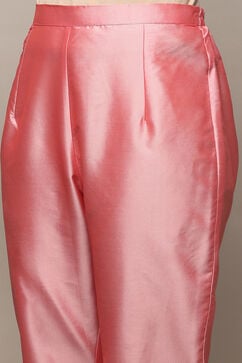 Pink Silk Blend Unstitched Suit Set image number 3