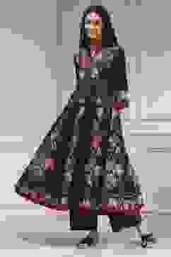 Brown Cotton Printed Anarkali Suit Set image number 6