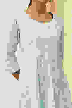 Aqua Pure Cotton Printed Kalidar Suit Set image number 1