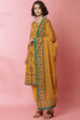 Sage Green Cotton Straight Kurta Slim Pant Suit Set image number 4