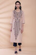 White Cotton Straight Printed Kurta image number 0