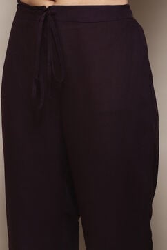 Violet Rayon flax Narrow Kurta Pant Suit Set image number 2
