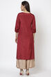 Maroon Straight Kurta image number 4