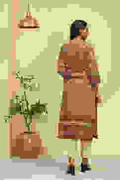 Brown Ethnic Motifs Printed Straight Kurta image number 3