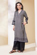 Black Viscose Rayon Straight Kurta image number 2