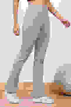 Grey Solid Stretchable Bootcut Slim Fit Pants image number 3