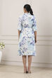 Blue Viscose Rayon A-Line Dress image number 3