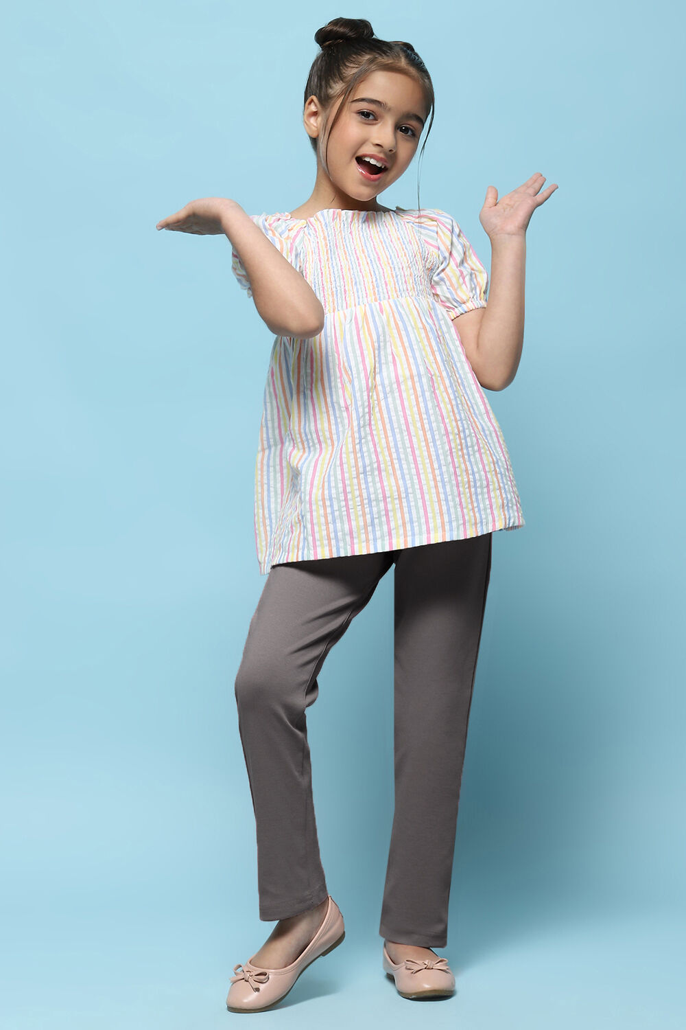 Grey Cotton Lycra Skinny Jeggings image number 0