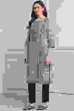 White Cotton Printed Straight Kurta image number 2