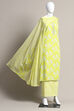 Pink Cotton Floral Printed Unstitched Suit Set image number 0