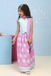 Blue Cotton Printed Straight Lehenga Set image number 0