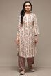 Yellow Rayon Straight Kurta Pants Suit Set image number 6
