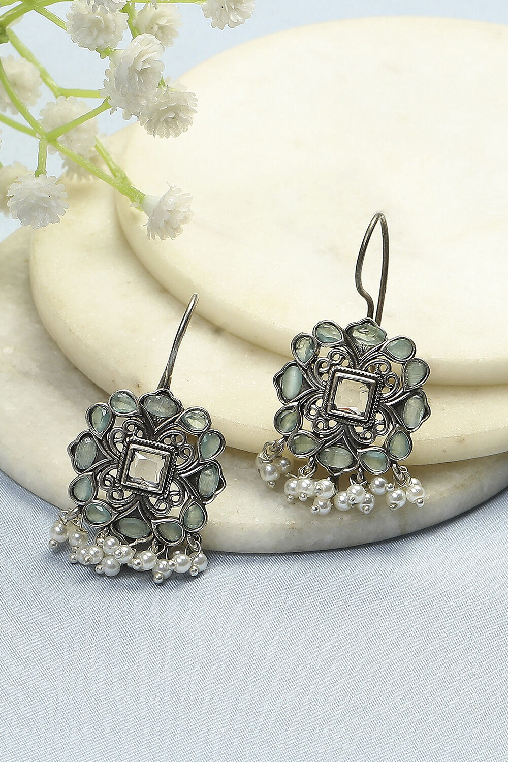 Mint Green Brass Drop & Danglers image number 0