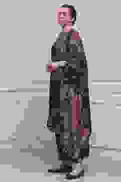 Bottle Green Velvet Printed Straight Winter Suit Set image number 3