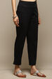 Black Cotton Relaxed Pant image number 3