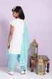 Off White Cotton Straight Kurta Patiyala Salwar Suit Set image number 7