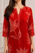 Red Viscose Rayon Printed Straight Suit Set image number 1