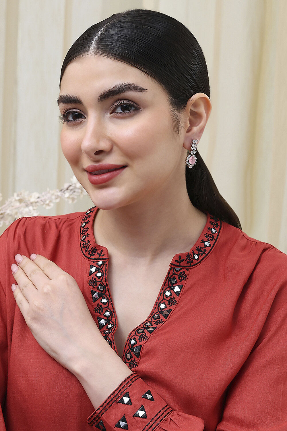 Light Pink Alloy Drop & Danglers image number 3