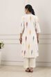 Off White Cotton A-Line Kurta image number 3