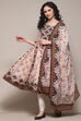 Cream Polyester Anarkali Suit Set image number 0