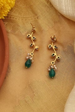 Green 925 Sterling Silver Earrings image number 2