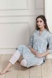 Blue Cotton Straight Kurta image number 6