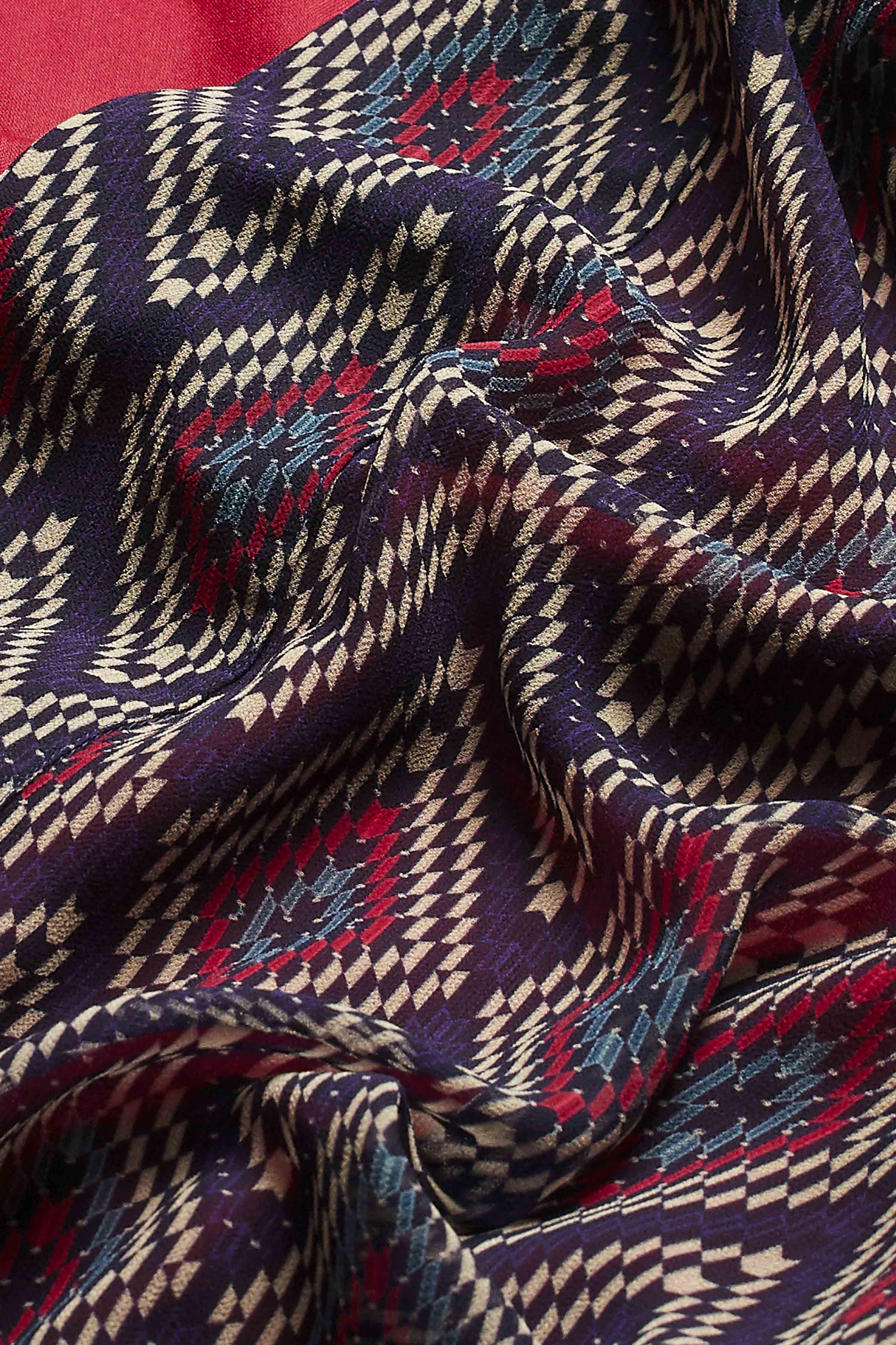 Blue Polyester Straight Fusion Set image number 3