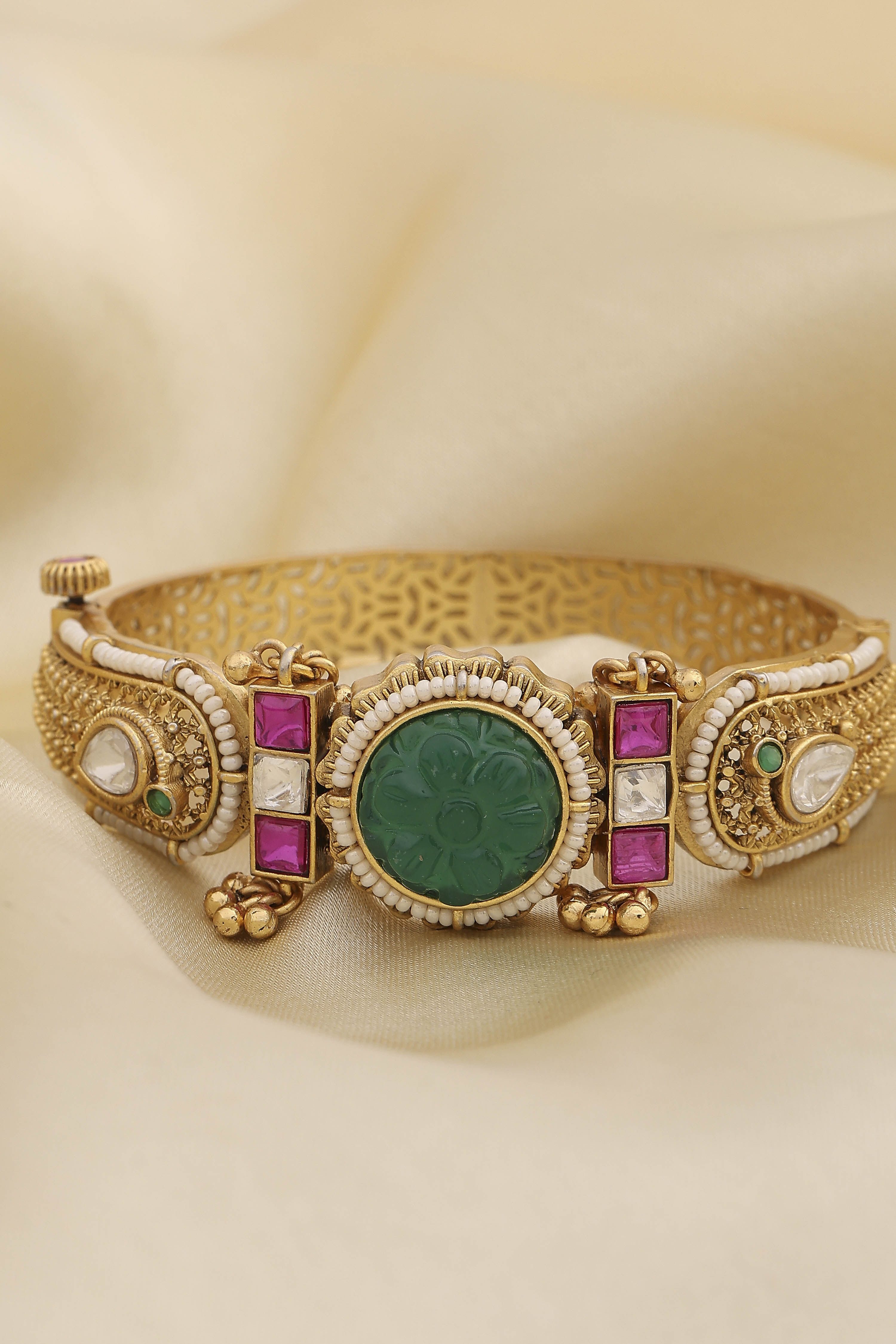 Green Brass Bracelet image number 0