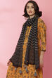 Black And Off White Viscose Printed Stole image number 1