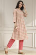 Blue Cotton Printed A-Line Kurta image number 4