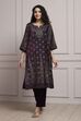 Purple Velvet Straight Winter Kurta Set image number 0
