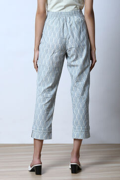 Off White Cotton Flax Pants image number 6