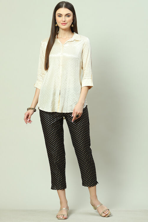 Beige Polycotton Pants image number 5