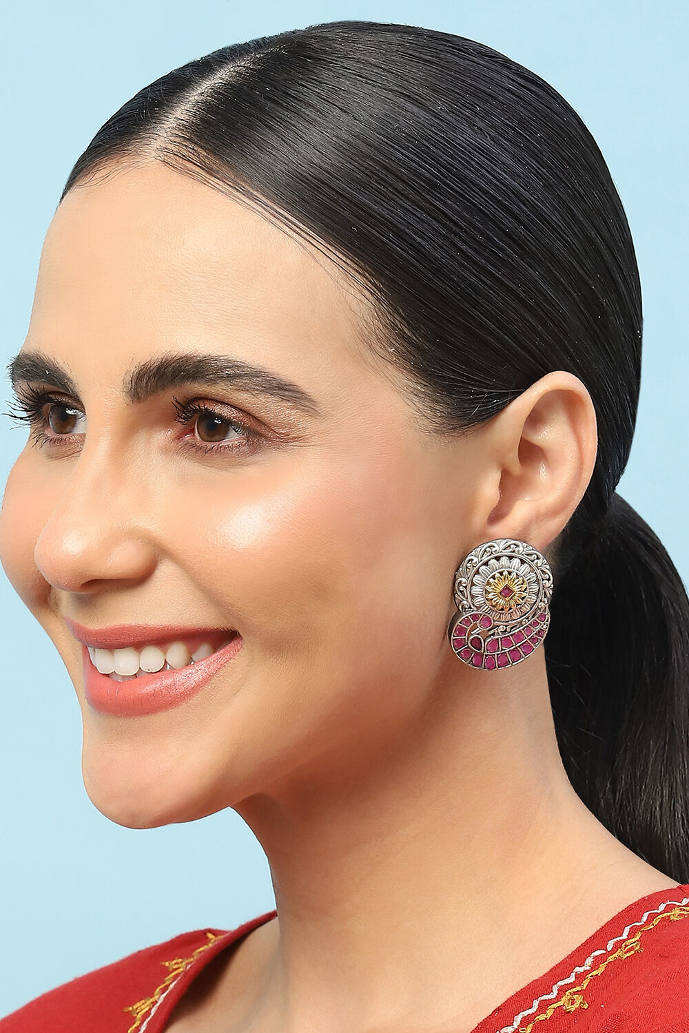 Pink Brass Earrings image number 3