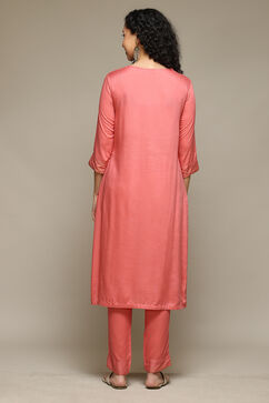 Coral Rayon Straight Kurta Pant 2 Piece Set image number 4