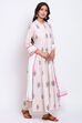 Ivory And Gold Cotton Anarkali Kurta Churidar Suit Set image number 4