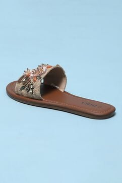 Brown Embroidered Sandals image number 4
