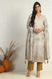 Teal Linen Printed  Embroidered Unstitched Suit Set image number 0