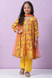 Yellow Poly Viscose Flared Straight Kurta Palazzo Suit Set