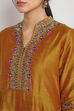 Mustard Poly Viscose A-Line Kurta Churidar Suit Set image number 1