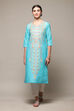 White Cotton Straight Printed Kurta image number 5