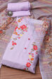 Lavender Linen Machine Embroidered Unstitched Suit Set image number 0