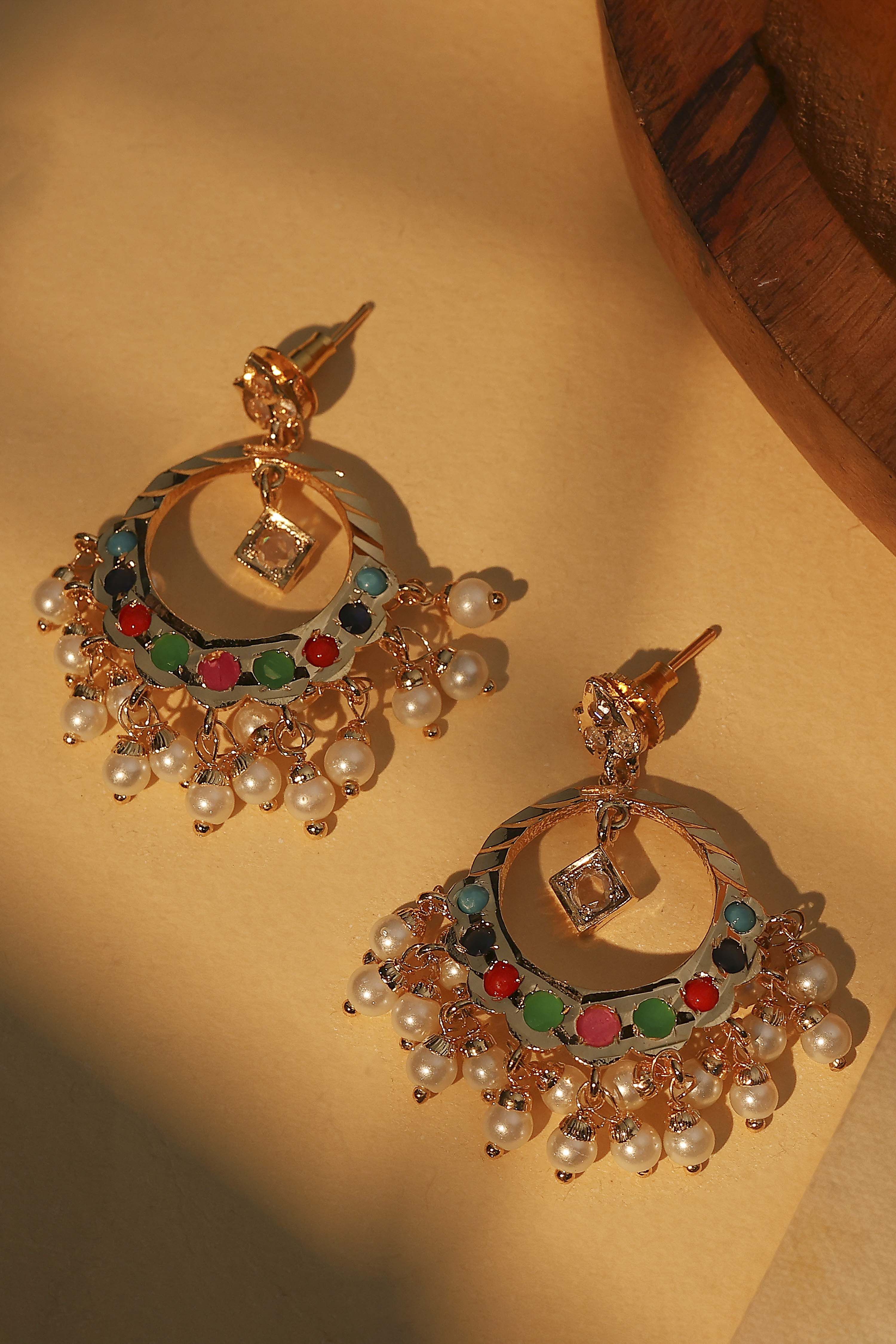 Multicolor Brass Chaandbali image number 0