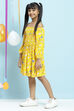Yellow Straight Rayon Printed Dress image number 3