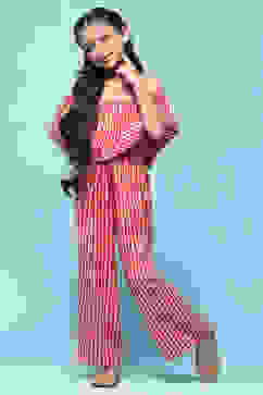 Pink Printed Rayon Jumpsuit image number 0