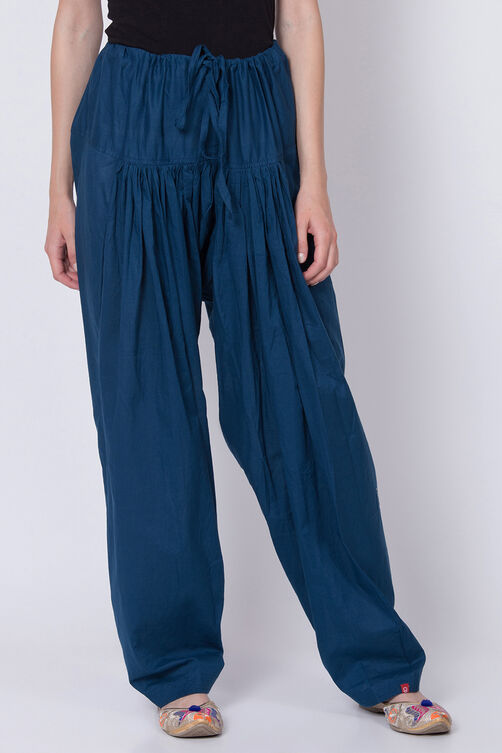 Navy Blue Cotton Solid Salwar image number 0