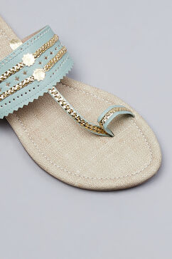 Mint Green Kohlapuri Sandal image number 3